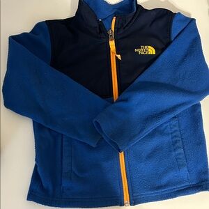 The North Face Blue and Navy Fleece with Orange Accents